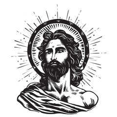 graphical face of Jesus .