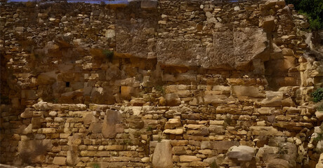 the historical remains Stone walls