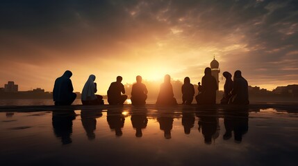Prayers At Sunset During Ramadan