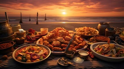 Ramadan Banquet After The Sunset