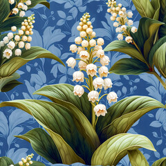 Tile with flowers as background and to fill areas in soft colors, ai generated