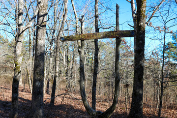 Overlook on Benefield trail at Mount Magazine State Park.