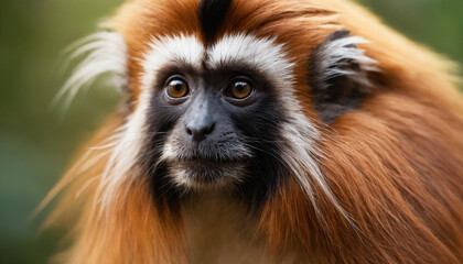 Fototapeta premium Cute Tamarin Monkey Portrait in Jungle 