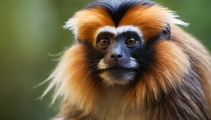 Fototapeta premium Cute Tamarin Monkey Portrait in Jungle 