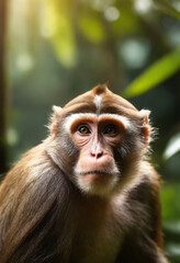 Fototapeta premium Cute Monkey Portrait in Jungle 