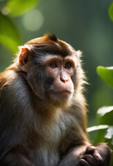 Fototapeta premium Cute Monkey Portrait in Jungle 