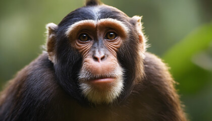 Cute Monkey Portrait in Jungle	
