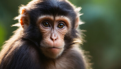 Cute Monkey Portrait in Jungle	
 - obrazy, fototapety, plakaty