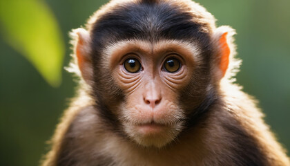 Obraz premium Cute Monkey Portrait in Jungle 
