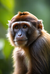 Obraz premium Cute Monkey Portrait in Jungle 