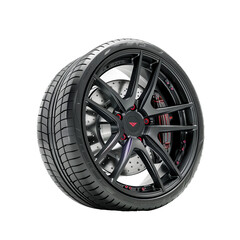 Obraz premium Car wheels, transparent background, isolated image, generative AI