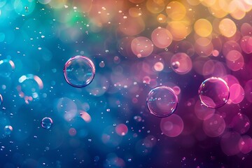Colorful abstract background. floating bubbles in a vivid Multicolored setting Ideal for creative desktop wallpapers or vibrant designs.