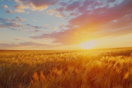 Spectacular 4k time-lapse of a field during sunrise or sunset Showcasing the breathtaking transitions of light and color in the sky.