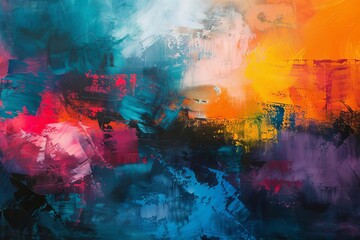 Vibrant abstract art. bold color splashes and smoky effects against a contrasting backdrop Creating a dynamic and expressive composition