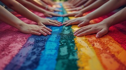 people from the lgbt community in a sign of support