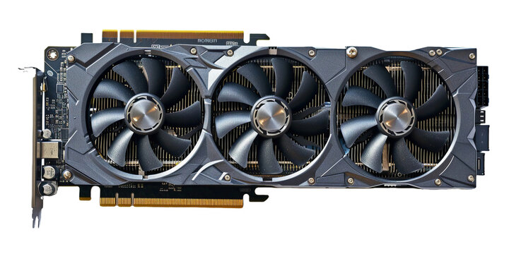 GPU Graphics cessing Unit top view, transparent background, isolated image, generative AI