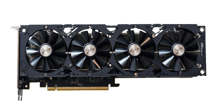GPU Graphics cessing Unit top view, transparent background, isolated image, generative AI