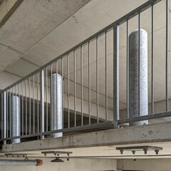 Bollards in a Parking Garage