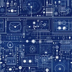 Blueprint seamless pattern