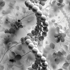 white DNA Helix, Tile as background and to fill areas in soft colors, ai Generated