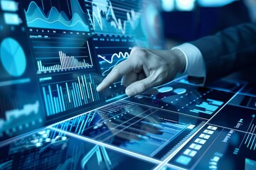 Business strategy analysis with a focus on market trends and financial data visualization on a digital platform