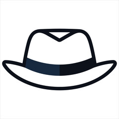 cap flat icon outline in the style of simple vector