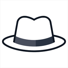 cap flat icon outline in the style of simple vector