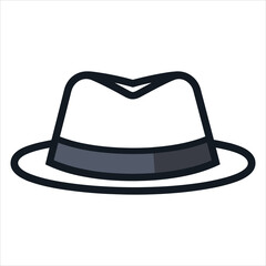 cap flat icon outline in the style of simple vector