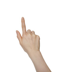 index finger pressing something