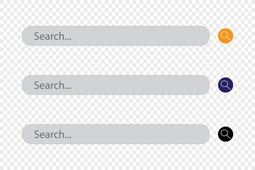 Search bar icon, Search here, Search bar for ui. Search bar vector icons in flat design. - obrazy, fototapety, plakaty