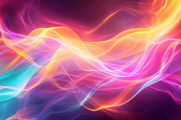 Naklejka premium Digital Art wallpaper purple particles Waves and light abstract background with shining dots stars - abstract PC desktop 4k Wallpaper Background Concept 