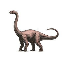 Brachiosaurus hand drawn illustration vector graphic