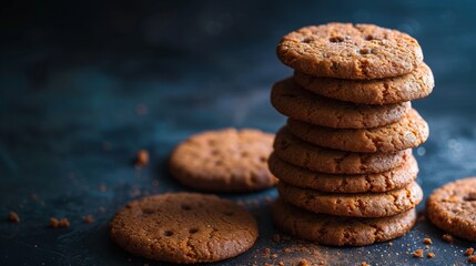 Fototapeta na wymiar Pile of biscuits. Generative AI