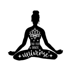 Find Your Inner Universe svg, Meditation svg, Namaste, Yoga svg, Cut File for Cricut, Girl Power, Empowerment svg, Inspirational Quote, Svg Files for Cricut
