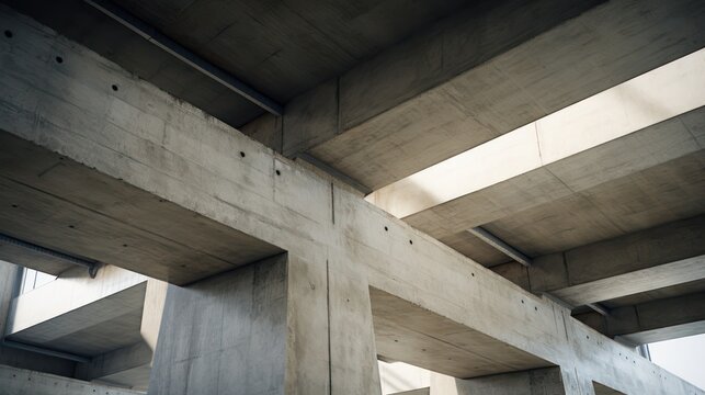Concrete block architecture, Industrial style building, 