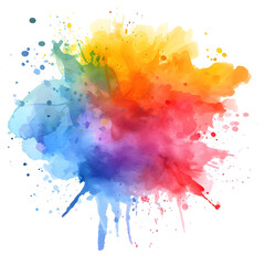 Colorful powder exploding on transparent background - Ai generated