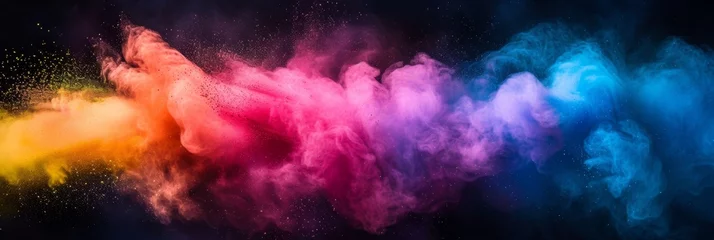 Schilderijen op glas Colorful dust cloud and particles in space © InfiniteStudio
