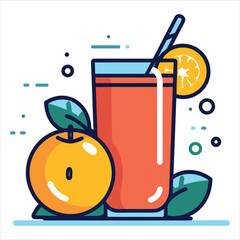 simple vector icon of juice white background