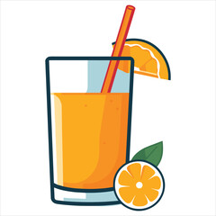 simple vector icon of juice white background