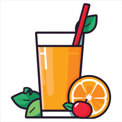simple vector icon of juice white background