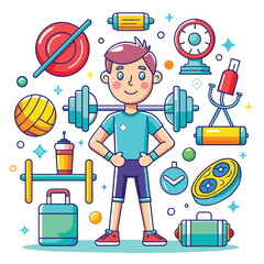 Vector set of gym bundles