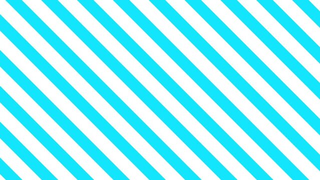 Cyan blue diagonal stripes background, seamless looping motion graphic, vibrant geometric pattern for video transitions and overlays