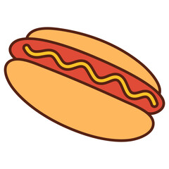 hot dog with mustard illustration