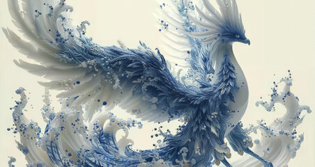 Chinese Traditional Blue And White Porcelain, Phoenix.