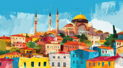 Fototapeta premium A Istambul illustration