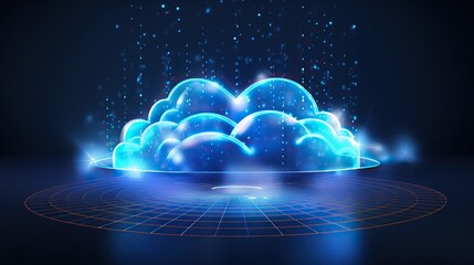 cloud hologram, data storage. Smart digital transformation concept .global trend technology in the new information era.