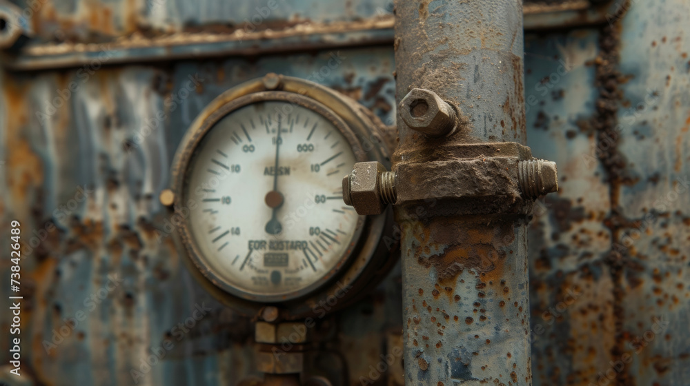 Poster a close up of the pressure gauge reveals it is at a safe level ensuring the boiler is functioning pr