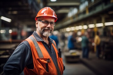 Capturing the Essence of Industrial Labor: A Portrait of an Assembly Line Worker Amidst the Machinery