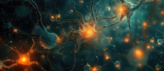 Foto op Plexiglas Network of neural cells - cellular units © Sona