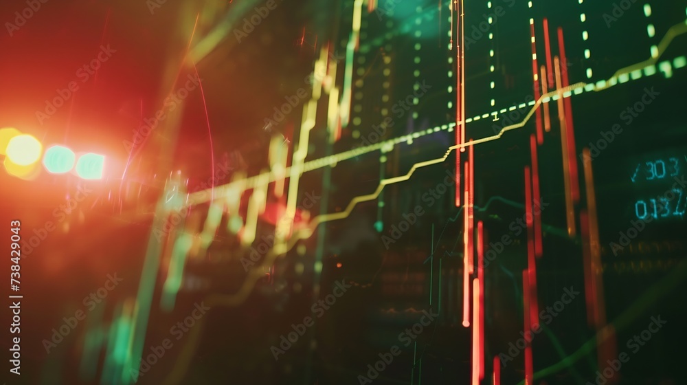 Poster stock market or forex trading graph and candlestick chart suitable for financial investment concept.